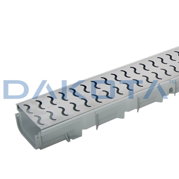 Drainage Channel with Stainless Steel Grate - Pegasus Plus One S 100x35