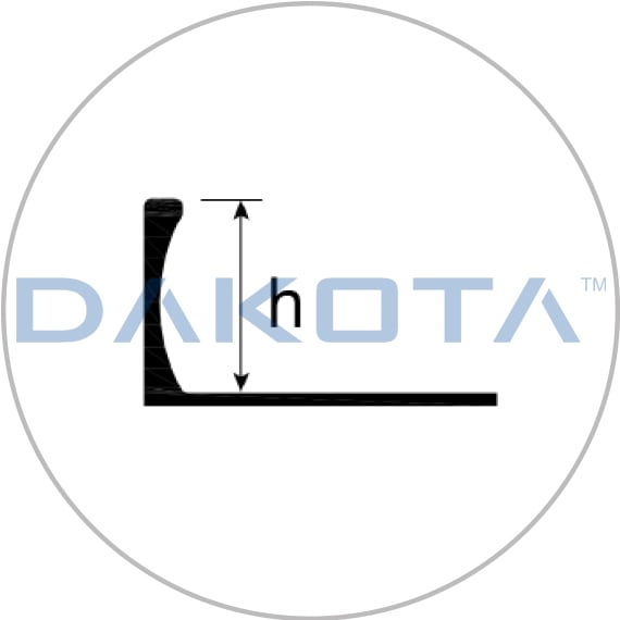 Perfil em L Alumínio Prata de 8,0 mm a 10,0 mm