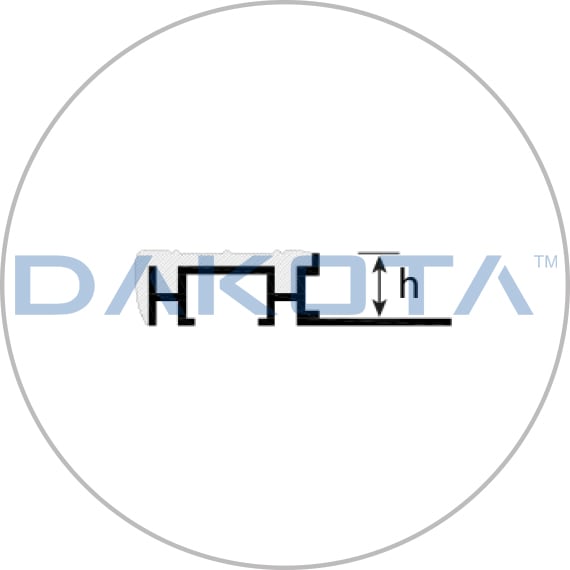 Perfil de aluminio Paso 10 mm Inserto de PVC