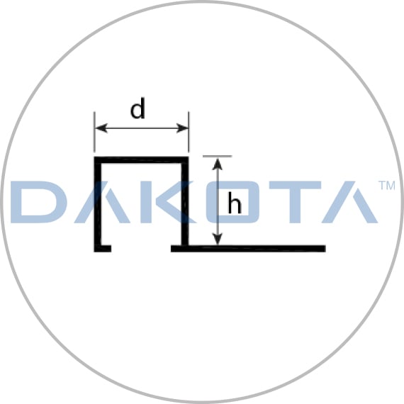 Perfil de aluminio Terminal satín de 11,0 a 13,0 mm