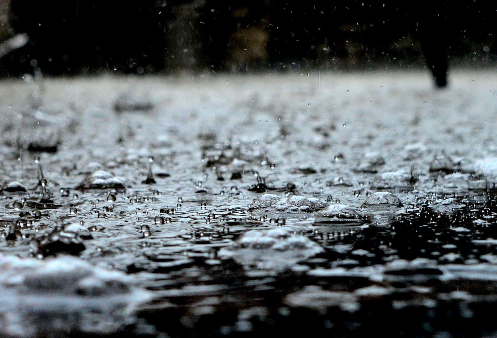 Rain falling on the ground